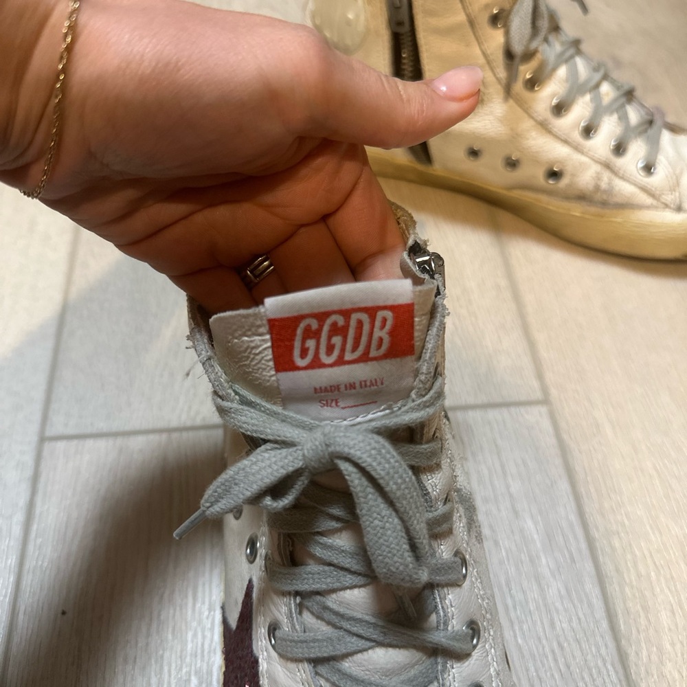 Golden Goose High-Top Sneakers - Gold and Brown - Picture 3 of 7